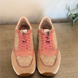 Coach Pink and Beige Women’s Low-Top Sneakers